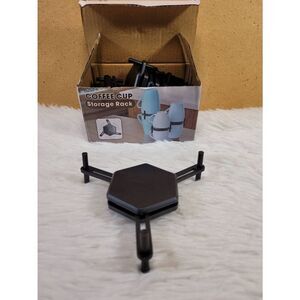 Black Coffee Cup Storage Rack - 6 Pc.- NIP